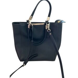 Coach Tote Bag‎ Black Saffiano Leather Crossbody Purse Gold Hardware Small